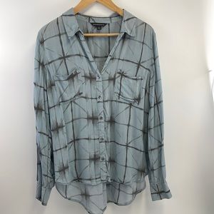 ROCK & REPUBLIC SZ XL blue plaid HI/LO shirt